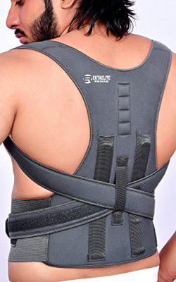 EKTAELITE Rehab Unisex Back Brace With Magnetic & Dual Steel Metallic Plate Support At Back