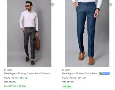 El Cielo Mens Trousers Upto 70% Off