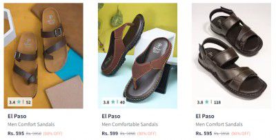 El Paso Men Sandals Collection Upto 90% Off | starts At Rs 595