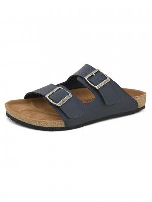 EL PASO Men's Suede Leather Cushioned Cork Sole Sandal Slippers (Size 6 to 12)