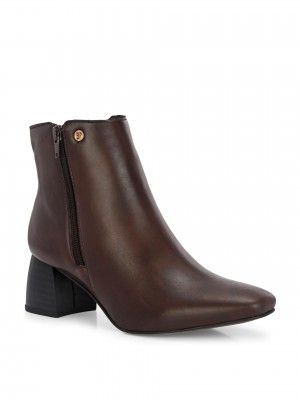 EL PASO Women Brown Faux Leather Casual Chelsea Boots-7