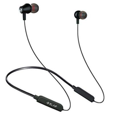 ELAP Flex Neckband Wireless Earphones with 12 Hours Playtime & Latest Bluetooth 5.0, IPx5 Sweatproof Bluetooth Headset with mic (Black)