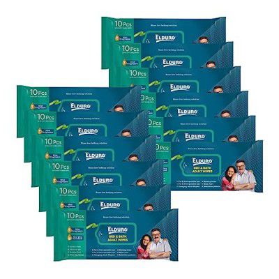 ELDURO Wipes, Wet Wipes, Wet Wipes for Face, Wet Wipes - Pack of 12 (120 counts)