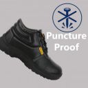 ELECANT Lace-up Steel Toe, PVC Sole and Rexine Upper Black Safety Shoes for Construction, Factory and Industrial Work||Safety Shoes for Men...