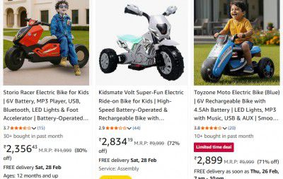 Electric Bike For kids Starts At 1,999