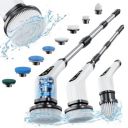 Electric Spin Scrubber, Leebein Cordless Cleaning Brush with 8 Replaceable Brush Heads, Tub and Floor Tile 360 Power Scrubber Dual Speed with Adjustable & Detachable Handle for Bathroom Kitchen Car...