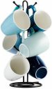 Elegant Home Decor Quality Stand Organizer for 6 Tea Cup for Kitchen, Hotel, Restroom, Home Décor - Black, Wrought Iron...