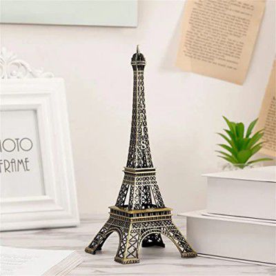 ELEGANT LIFESTYLE Antique Finish 3D Metal Paris Eiffel Tower Metal Craft Famous Landmark Building Metal Statue, Cabinet, Office, Gifts Decorative Showpiece (6 X 18 Large)(Metallic)