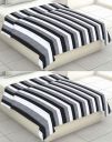 ELEGANT WEAVERS Stripe Polar Blanket Set of 2 All Season Multipurpose Polar Fleece/Summer AC Blanket/Single Bed Blanket/Light Weight Blanket (White, Grey & Black)...