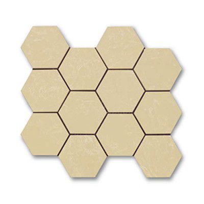 Elemente Mosaic Sheets in Engineered Marble & Quartz for Surfacing Feature Walls of Luxurious Living Spaces|Inspiration-Hexa Botticcino Beige|