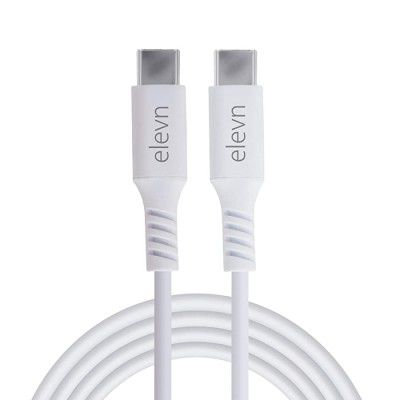 elevn flex Type-C to Type-C 5.0A 65-Watt Fast Charge 5Gbps Data Sync & Charging Cable for MacBook, iPads – 1.2m (4 feet) – White