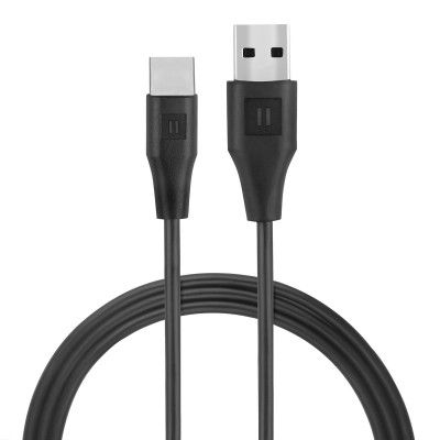 elevn flex USB Type-C to USB-A Male 3.0A Fast Charge & up-to 480 Mbps Data Sync & Charging Cable - 1m (3.2 feet) – Black