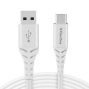 ElevOne Unbreakable 2A Fast Charging 1m Type C Cable for Smartphones, Tablets, Laptops & other Type C devices, 480Mbps Data Sync, (ECT-1, White)...