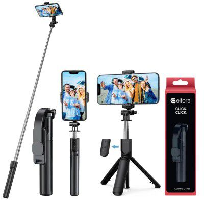 Elfora Bluetooth Selfie Stick Tripod Stand with 360 Degree Adjustable Compatible for iPhone and Android Smartphones