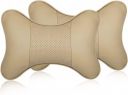 Eliane Universal Car Neck Rest Headrest Pillow, Travel Pack of 2 (Beige)...