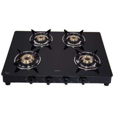 Elica 4 Burner Auto Ignition Gas Stove | 694 CT VETRO BLK AI