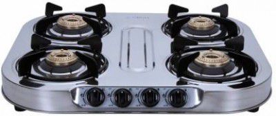 Elica 4 Burner Gas Stove Stainless Steel Manual Gas Stove 