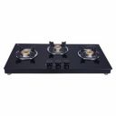 Elica Slimmest 3 Burner Gas Stove with Double Drip Tray and Forged Brass Burners (773 CT VETRO (TKN CROWN DT MI)), Manual Ignition...