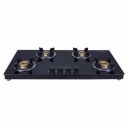Elica Slimmest 4 Burner Gas Stove With Double Drip Tray And Forged Brass Burners (904 Ct Vetro 2J (Tkn Crown Dt Mi)), Open...