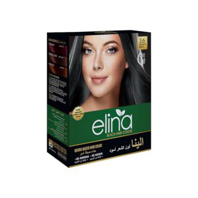 Elina Hair Colour Black | Ammonia & Barium free Organic Hair Color - 10g each (Brown, 30gm)