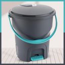 Elinor Amazing Dustbin Design Which Including Foot Pedals, Handle and Tight-Sealing Lids for Home, Kitchen, Office, Bathroom etc 12 Litre Plastic, Gray...