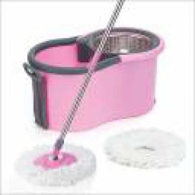ELINOR PINK DELIGHT STEEL HANDLE MOP Mop Set (Multicolor)