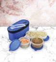 Elite Blue Plastic 3-Container Lunch Box...