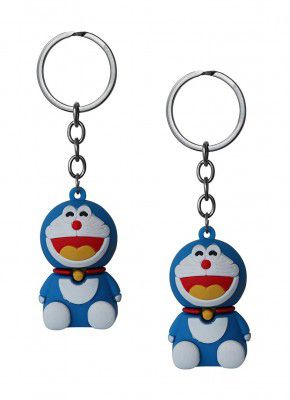 Elite Store Rubber Cartoon Keychain Silicon Doreamon Keyring for Bike/Car/Home/Men/Women/Boys/Girls - Pack of 2 Keychains
