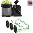 Ella Garbage Bags 19 x 21 Inches (Medium) 90 Bags 3 Rolls Black Color With Check Duster Cloth Free...