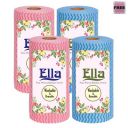 Ella Kitchen Tissue Towel Roll Napkins I Reusable Non Woven Eco Friendly I Pack of 4 I 80 Pulls Per Roll I 320 Sheets Total I Free Check Duster Cloth...