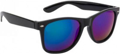 Elligator Mirrored Wayfarer Sunglasses (53) (For Men & Women, Blue)