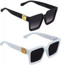 Elligator  Others Wayfarer, Retro Square Sunglasses (50)  (For Men & Women, Black)...