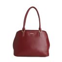 ELLIZA DONATEIN by Shoppers Stop Zipper Closure PU Womens Formal Wear Satchel Handbag | BURGUNDY| LARGE...