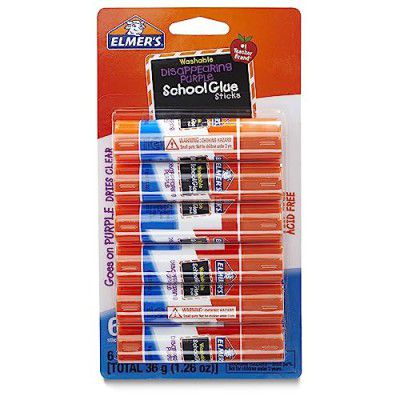 Elmer's Disappearing Purple School Glue Sticks.21 oz, 6 Pack (E1560)