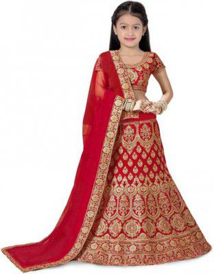 ELQPRI  Girls Lehenga Choli Ethnic Wear Embroidered Lehenga, Choli and Dupatta Set   
