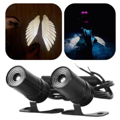 ELTRON TURBO Motorcycle LED Angel Wings Style Light Waterproof, Universal fit (White Color Angel Wings Reflection) (Pack of 1 SET)