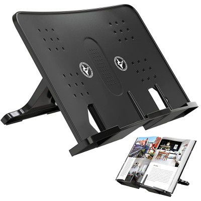 ELV Direct Book Holder Stand, Portable Handsfree Reading,Book Holding Tray, Sturdy, Lightweight, A4 Size