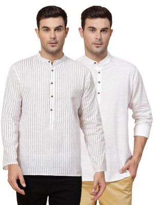 ELYYORK Men's Pure Cotton Ethnic Wear Long Sleeve Kurta
