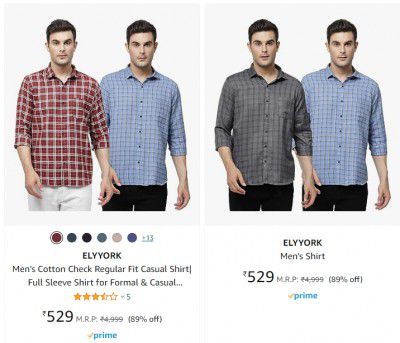 ELYYORK Pack of 2 Men Shirt @ ₹529