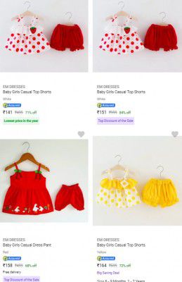 Em Dresses Kids Apparel Combos Starts ₹141