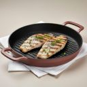 Ember Cookware Pre-Seasoned Cast Iron Grill Pan 26 cm | Induction Cookware ...