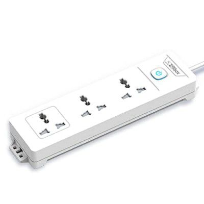 EMBOX 10A Extension Board 3way Power Strip 2500w with Universal Sockets with Master Switch,Safety Shutter,Indicator and 1.8 mtr Cord Length