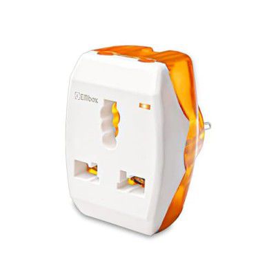 Embox 6A to 16A Converter Plug for Geysers AC Refrigerator Microwave Heavy Home Appliances-16 amp Socket with 3 Pin Outlets Sitable (6-16 LED Indicator Plug)