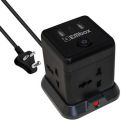 EMBOX Cube Extension Boards with USB Port with Universal Sockets and USB (2.4 A) (QC 3.0) with Indicator, 1.8 mtr Extension Cord, Safety Shutter (4 Sockets + 3USB Cube)-Multi Plug Socket...