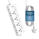 EMBOX Extension Board 5 Meter Cable| Extension Board with Switches, 4 Universal Sockets and 2 Pins LED Indicator...
