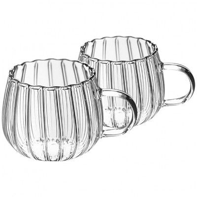 EMERGE Double Wall Transparent Clear, Tea Coffee Mug, 250 ML, Coffee Tea Cup (Pack of 2)