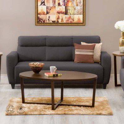 Emily Fabric 3-Seater Sofa - Brown