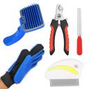 Emily Pets Dog Grooming Kit Combo -Dog Nail Clippers with Filer Dog Manual Kit Dog Plastic Slicker Brush with flea Comb Pet Grooming Glove for Dog Puppy Multicolor (Pack Of 4)...