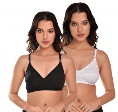 Emosis Daily use Everyday | Non Padded Full Coverage v-Shape Non-Wired Wire-Free | Combo Pack Set of 2 