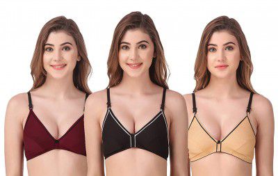 EMPISTO Womens Cotton Non Padded Wired Bra (Pack of 3)